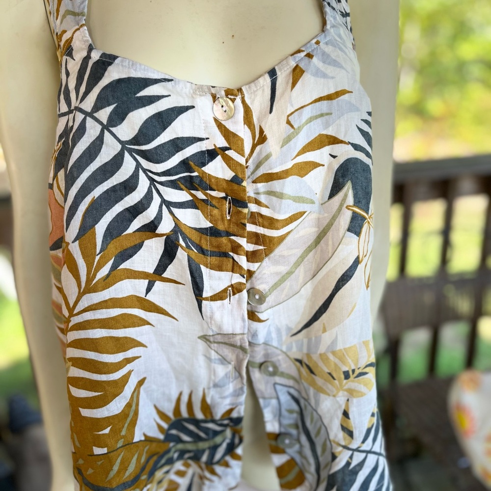 C&C California Leaf Print Shirt in Gold and White